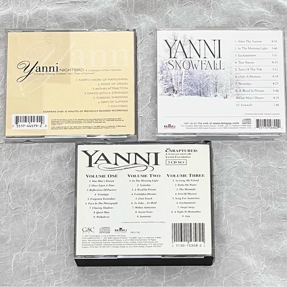 Yanni Lot Of 3 CDs NIGHTBIRD, SNOWFALL, ENRAPTURED: 3 CD SET.  (Total 5 CDs) - Picture 3 of 3